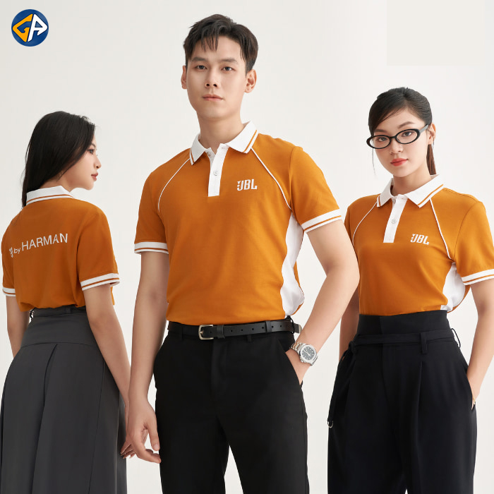 Áo polo đồng phục vàng phối 061