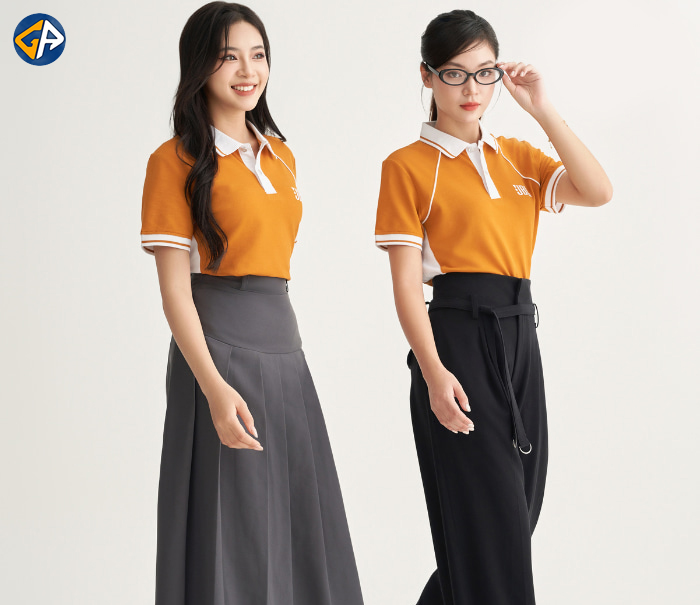 Áo đồng phục polo vàng mẫu 063