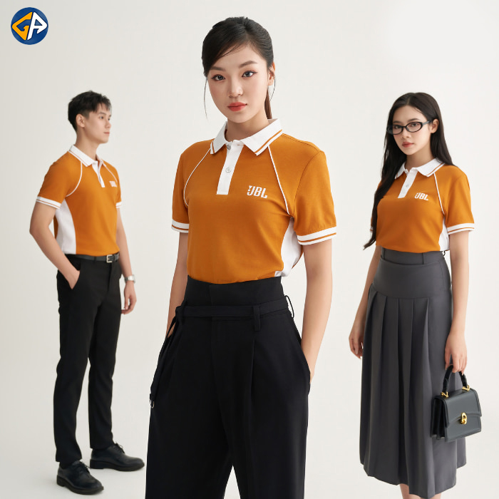 Áo đồng phục polo vàng mẫu 066